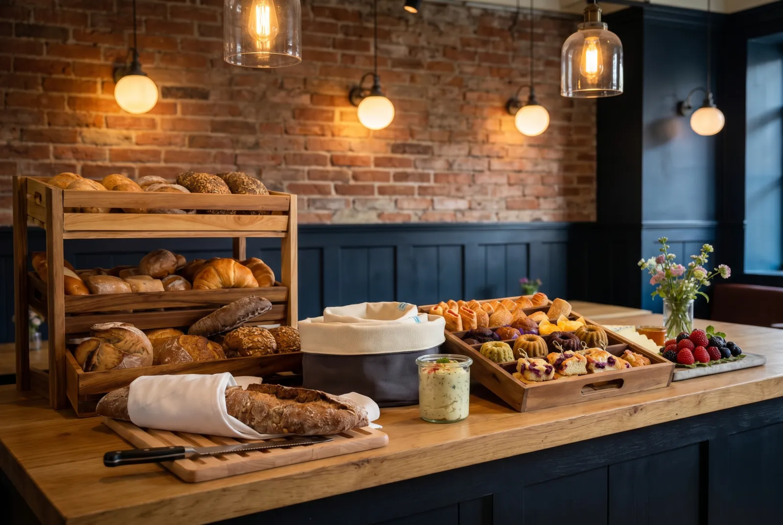 Frühstücksauswahl im The Brick Hotel Bocholt